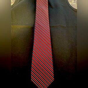 Tommy Hilfiger Classic Striped Tie Navy Red
